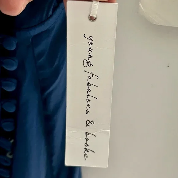 Young Fabulous & Broke NWT Wrap Royal Jewel Blue Mini V-Neck Mini Dress - Picture 10 of 16